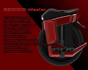 begode master electric scooter with integrated suspension specs