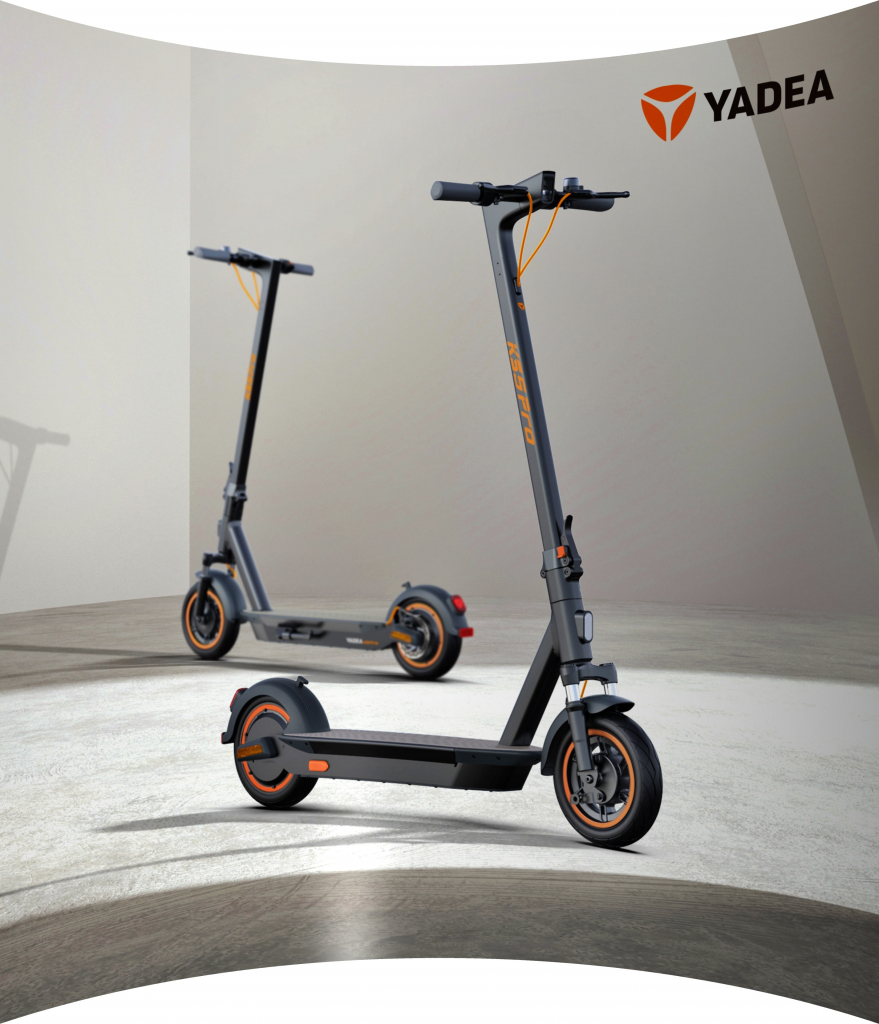 black yadea ks5 pro 10-inch electric scooter in the show room