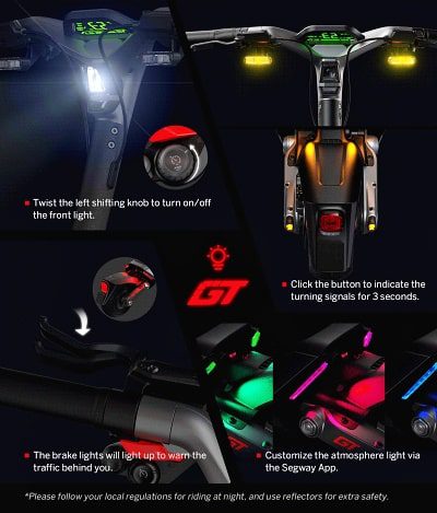 segway gt2 superscooter signal lights and throttle