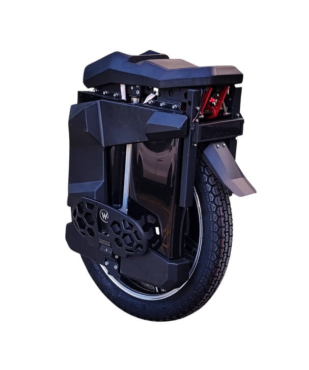 begode master pro electric unicycle with air suspension and kickstand side
